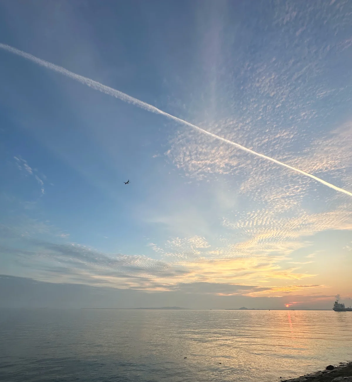Elegant smoke trails left in the sky, a sight to behold.