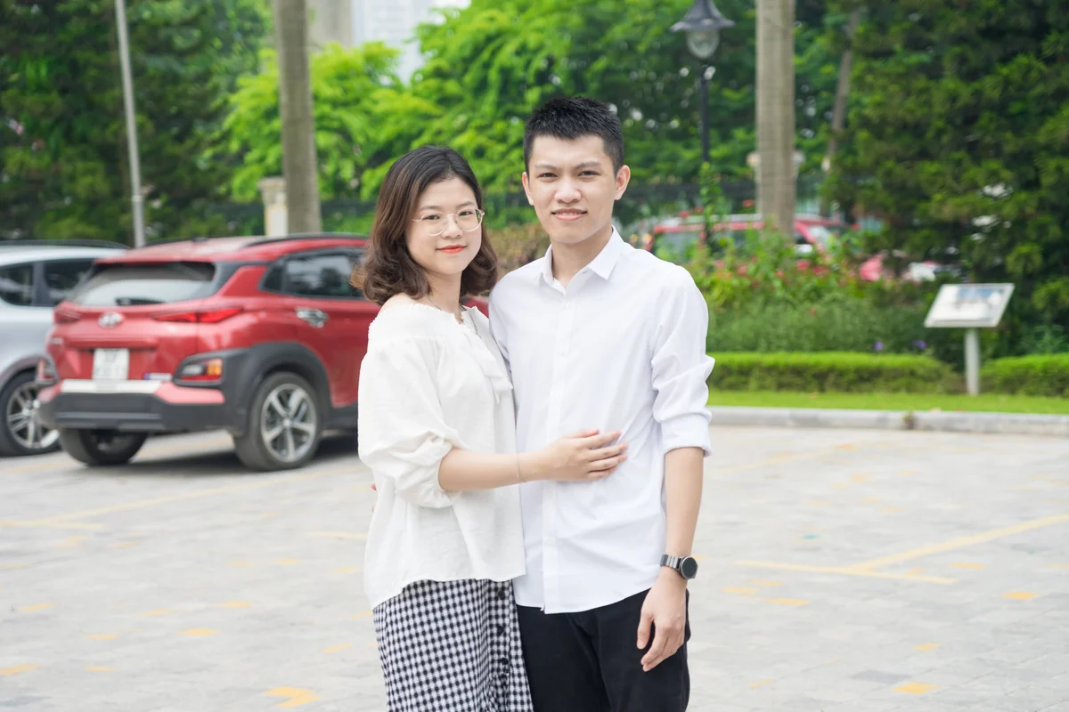 With my wife, another pose